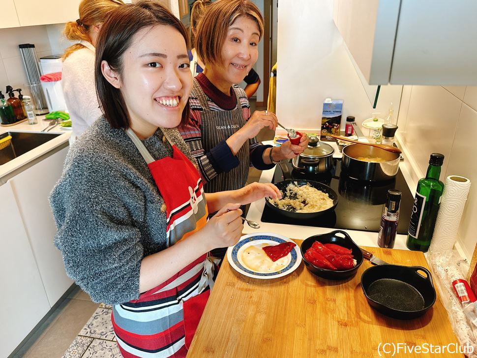 ピンチョスの料理講習中。かなり面白い!