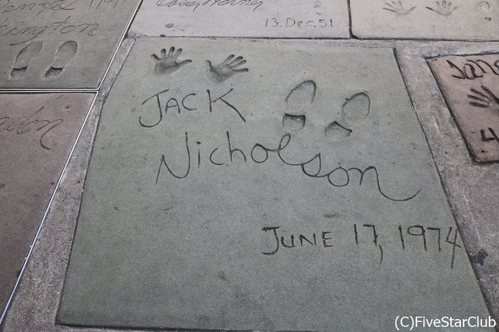 ジャックニコルソンの手形・足形