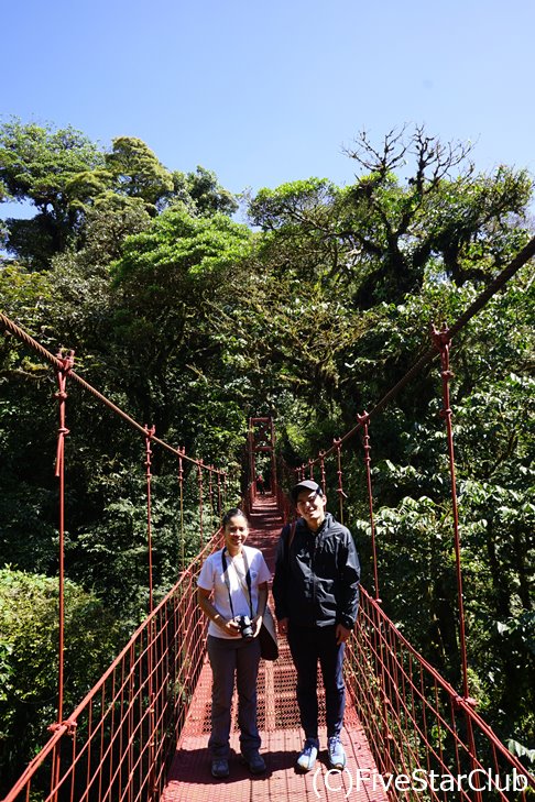 モンテベルデ自然保護区内の吊り橋