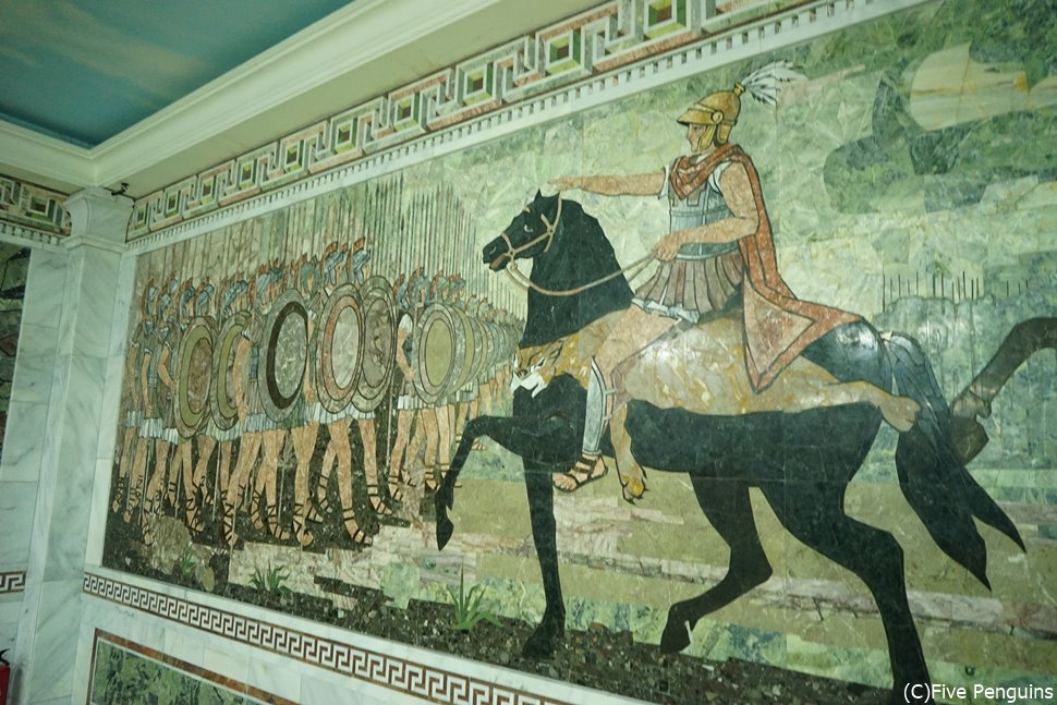 ソグド歴史博物館 アレクサンドリア大王の生涯のモザイク画