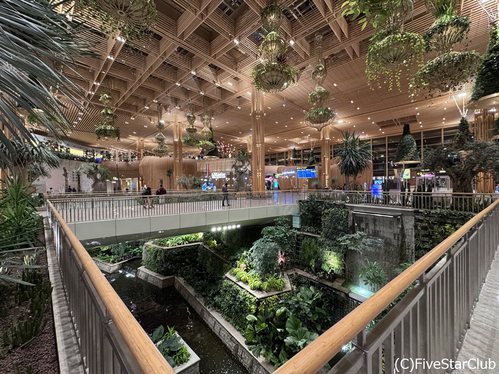 ベンガルール国際空港内には植物があふれている