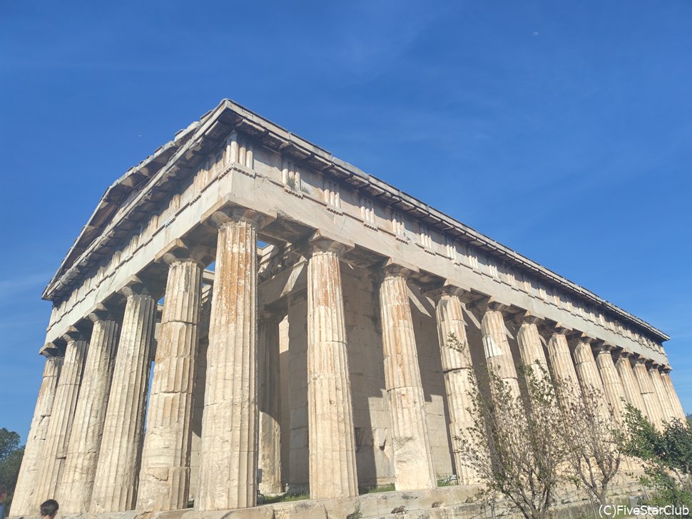 古代アゴラに堂々と立つヘファイストス神殿