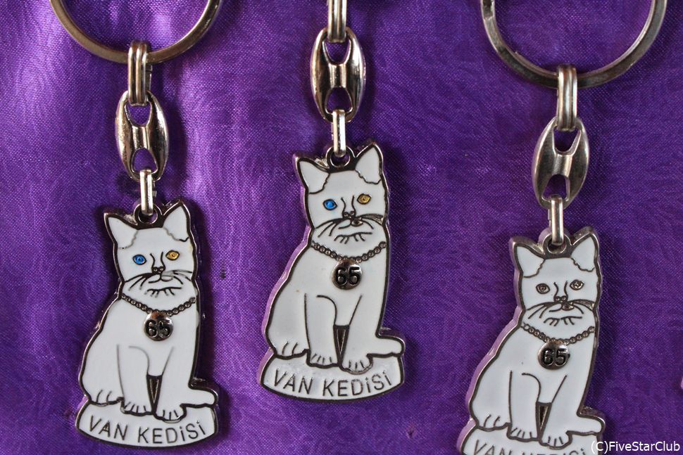 ワン湖の猫グッズ。記念に買って帰ったキーホルダー