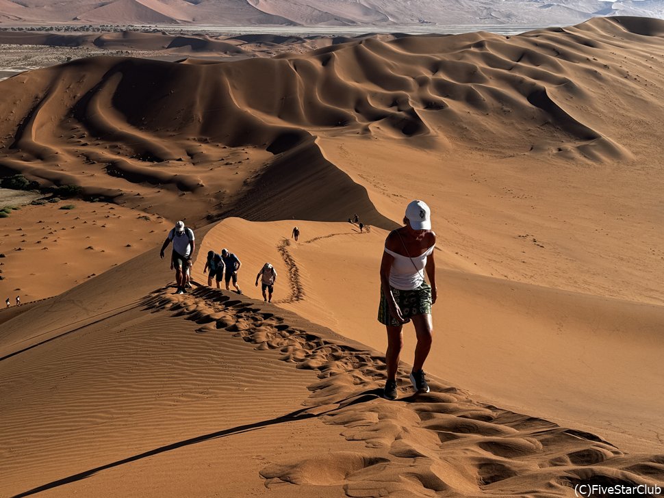 ビックダデイで日の出鑑賞＜ナミブ・ナウクルフト国立公園＞